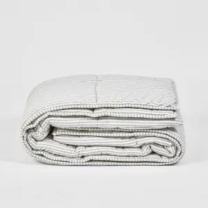Ticking Throw Quilt 240x240 Grey by Florabelle Living, a Throws for sale on Style Sourcebook