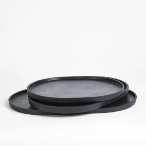 Esher Oval Platter Set Of 3 Black by Florabelle Living, a Trays for sale on Style Sourcebook