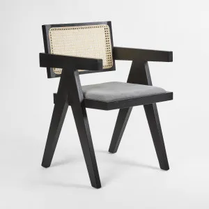 Lexi Scissor Leg Armchair Black Frame Grey Fabric by Florabelle Living, a Chairs for sale on Style Sourcebook