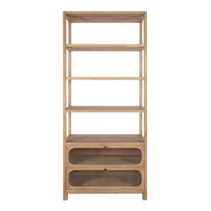 Amelia Reclaimed Oak Bookcase With 2 Glass Doors 230Cm High by Florabelle Living, a Console Table for sale on Style Sourcebook