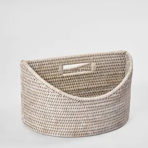 Paume Rattan Magazine Holder White Wash by Florabelle Living, a Statues & Ornaments for sale on Style Sourcebook