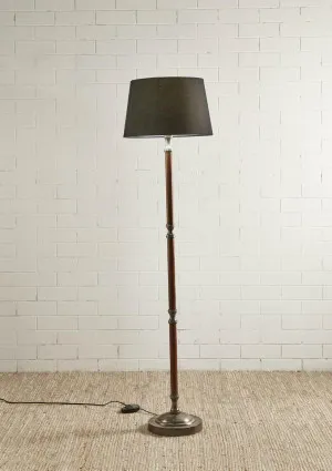 Brunswick Floor Lamp Base Silver with Timber- Base Only by Florabelle Living, a Floor Lamps for sale on Style Sourcebook