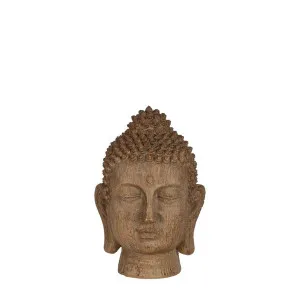 Tann Polyresin Buddha Head Small Brown by Florabelle Living, a Statues & Ornaments for sale on Style Sourcebook