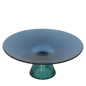 Morello Glass Footed Bowl Blue by Florabelle Living, a Vases & Jars for sale on Style Sourcebook