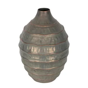 Vola Distressed Iron Vase by Florabelle Living, a Vases & Jars for sale on Style Sourcebook