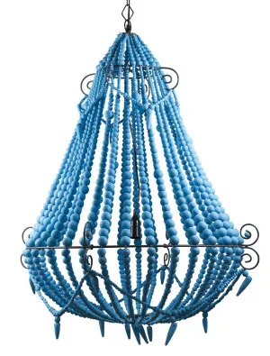 Beaded Chandelier Large Turquoise by Florabelle Living, a Chandeliers for sale on Style Sourcebook