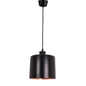 Portofino Ceiling Pendant Large Matte Black and Copper by Florabelle Living, a Pendant Lighting for sale on Style Sourcebook