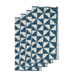 Malta Geo Stripe Cotton Napkin Set of 4 by Florabelle Living, a Napkins for sale on Style Sourcebook