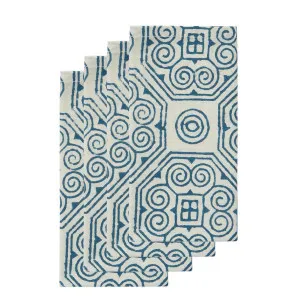 Malta Mosaic Cotton Napkin Set of 4 by Florabelle Living, a Napkins for sale on Style Sourcebook
