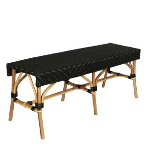 Missoli Rattan Bench Black -Outdoor Undercover by Florabelle Living, a Stools for sale on Style Sourcebook