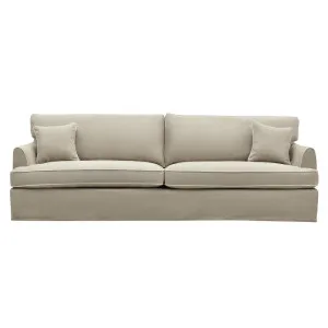 Slip Cover Only - Byron Hamptons 4 Seat Sofa Natural W/White Piping by Florabelle Living, a Sofas for sale on Style Sourcebook