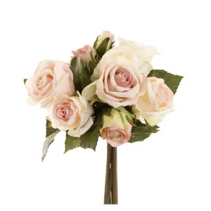 Rose Bouquet 23cm Pink & Cream by Florabelle Living, a Plants for sale on Style Sourcebook