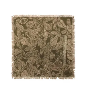 Fig Tree Napkin Burnt Olive Set of 4 by Florabelle Living, a Napkins for sale on Style Sourcebook