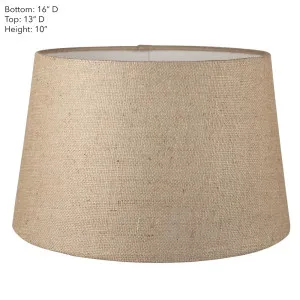 Large Drum Lamp Shade (16x13x10 H) - Dark Natural Linen - Linen Lamp Shade with E27 Fixture by Florabelle Living, a Lamp Shades for sale on Style Sourcebook