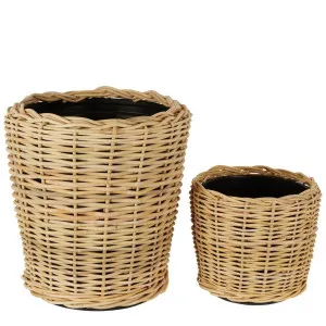 Round Rattan Basket Set of 2 Natural by Florabelle Living, a Baskets & Boxes for sale on Style Sourcebook