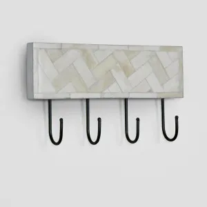 Vada Bone Inlay White Wall Hooks by Florabelle Living, a Wall Shelves & Hooks for sale on Style Sourcebook