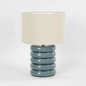 Bentley Blue Table Lamp & Linen Shade by Florabelle Living, a Table & Bedside Lamps for sale on Style Sourcebook