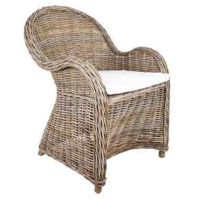 Long Island Wicker ArmChair with Cushion - Outdoor Under-Cover by Florabelle Living, a Chairs for sale on Style Sourcebook