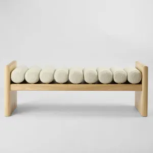 Ava Bench Seat Ivory & Natural by Florabelle Living, a Stools for sale on Style Sourcebook