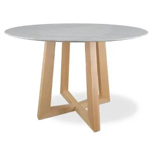Zodiac 1.15m Round Marble Dining Table - Natural by Interior Secrets - AfterPay Available by Interior Secrets, a Dining Tables for sale on Style Sourcebook