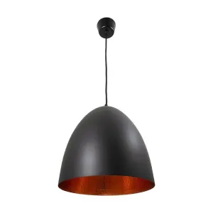 Egg Ceiling Pendant Black and Copper by Florabelle Living, a Pendant Lighting for sale on Style Sourcebook