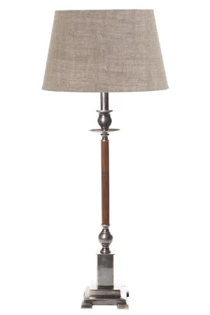 Canterbury Table Lamp Base Antique Silver Brown- Base Only by Florabelle Living, a Table & Bedside Lamps for sale on Style Sourcebook
