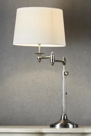 Macleay Swing Arm Table Lamp Base Antique Silver- Base Only by Florabelle Living, a Table & Bedside Lamps for sale on Style Sourcebook