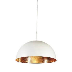 Alfresco Dome Ceiling Pendant White and Copper by Florabelle Living, a Pendant Lighting for sale on Style Sourcebook