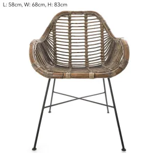 Rattan ArmChair Iron Natural by Florabelle Living, a Chairs for sale on Style Sourcebook