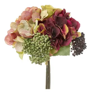 Rose Hydrangea Bouquet 28cm Pink & Green by Florabelle Living, a Plants for sale on Style Sourcebook