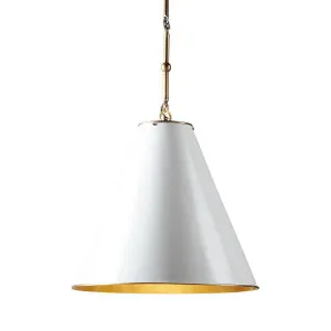 Monte Carlo Ceiling Pendant Large White and Brass by Florabelle Living, a Pendant Lighting for sale on Style Sourcebook