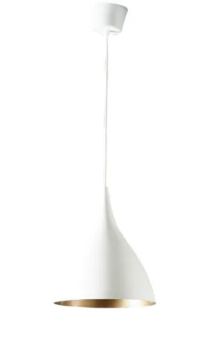 MacMillan Ceiling Pendant Small Round White and Brass by Florabelle Living, a Pendant Lighting for sale on Style Sourcebook