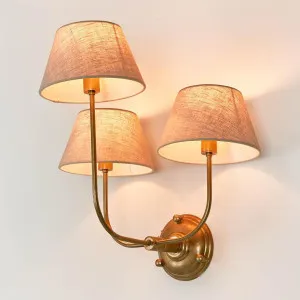 Trilogy Wall Light Base Brass by Florabelle Living, a Wall Lighting for sale on Style Sourcebook