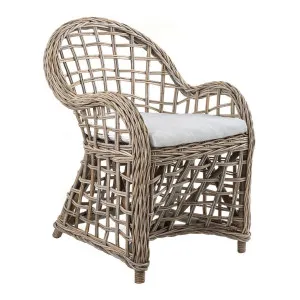 Mauritius Wicker Arm Chair with Cushion by Florabelle Living, a Chairs for sale on Style Sourcebook