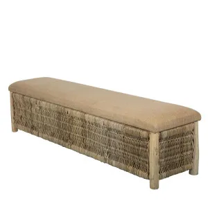 Cancun Wicker Bench Natural - Outdoor Under-Cover by Florabelle Living, a Stools for sale on Style Sourcebook