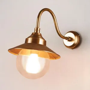 Zermatt Outdoor Wall Light Antique Brass by Florabelle Living, a Wall Lighting for sale on Style Sourcebook