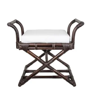 Bahamas Cross Leg Stool Brown with Cushion by Florabelle Living, a Stools for sale on Style Sourcebook