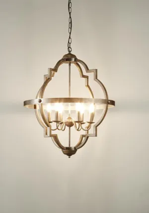 Hyatt Ceiling Pendant Large Rust Brown and Silver Black by Florabelle Living, a Pendant Lighting for sale on Style Sourcebook