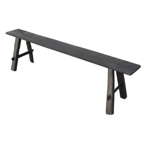 Long timber vintage Bench Black by Florabelle Living, a Stools for sale on Style Sourcebook