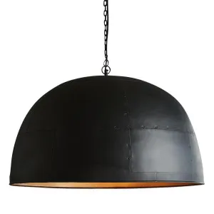Noir Ceiling Pendant Large Black with Gold Interior by Florabelle Living, a Pendant Lighting for sale on Style Sourcebook