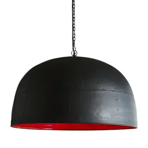 Noir Ceiling Pendant Large Black with Red Interior by Florabelle Living, a Pendant Lighting for sale on Style Sourcebook