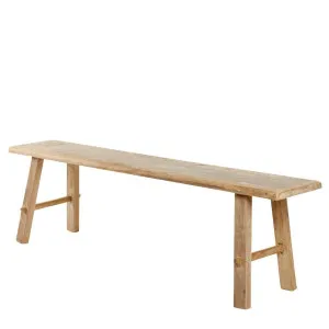 Long Recycled timber vintage Teak Bench by Florabelle Living, a Stools for sale on Style Sourcebook