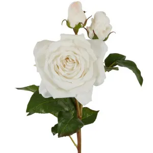 Olivia Bud Real Touch Rose Stem 53cm White by Florabelle Living, a Plants for sale on Style Sourcebook