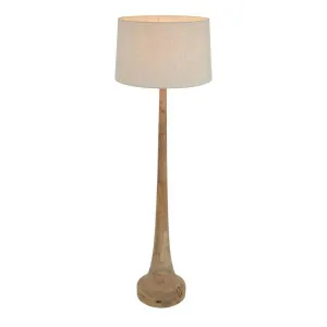 Lancia Large - Light Natural - Turned Wood Slender Floor Lamp by Florabelle Living, a Floor Lamps for sale on Style Sourcebook