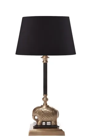 Sabu Elephant Table Lamp Base Antique Brass and Black- Base Only by Florabelle Living, a Table & Bedside Lamps for sale on Style Sourcebook