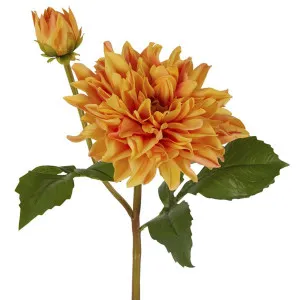 Dahlia Flower Real Touch Stem 74cm Orange by Florabelle Living, a Plants for sale on Style Sourcebook