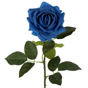 Belle Real Touch Rose Stem 65cm Electric Blue by Florabelle Living, a Plants for sale on Style Sourcebook