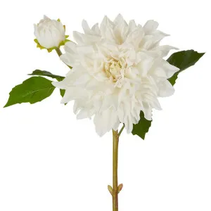 Dahlia Flower Real Touch Stem 74cm White by Florabelle Living, a Plants for sale on Style Sourcebook
