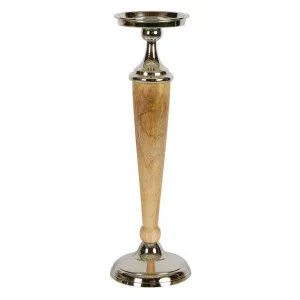 Atlas Aluminium Wooden Candle Holder Large by Florabelle Living, a Lanterns for sale on Style Sourcebook