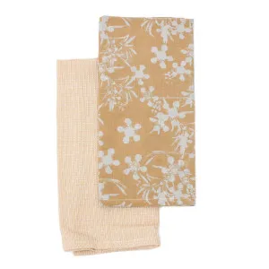 Myrtle Tea Towel Pack 2 Honey by Florabelle Living, a Tea Towels for sale on Style Sourcebook